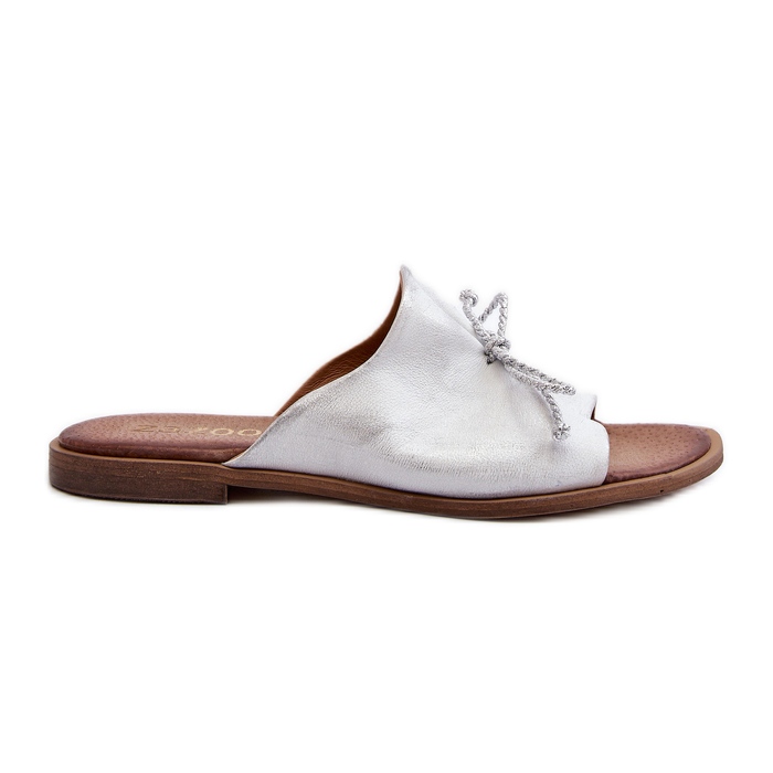 Zazoo 2659 Chaussons Cuir Femme Argent