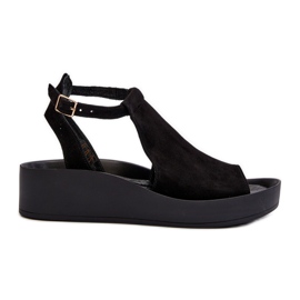 Zazoo 2914 Sandales Femme Daim Noir le noir Zazoo 2914 Sandales Femme Daim Noir le noir