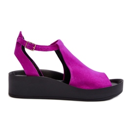 Zazoo 2914 Sandales Femme Daim Fuchsia rose