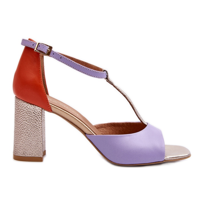 Sandales en cuir à talon haut Laura Messi 2759 Violet Sandales en cuir à talon haut Laura Messi 2759 Violet