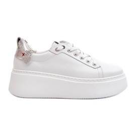 Baskets femme en cuir avec bracelet CheBello 4406 Blanc blanche