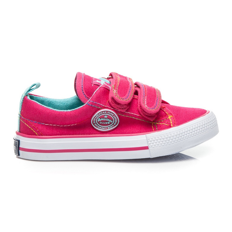 American Club Baskets de sport avec velcro rose
