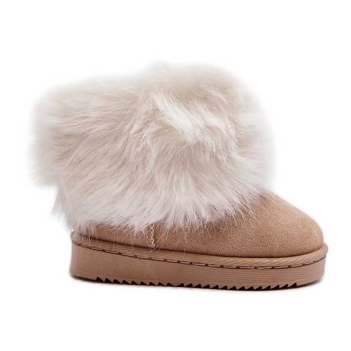Bottes de neige isolées avec fourrure pour enfant, beige Nohie