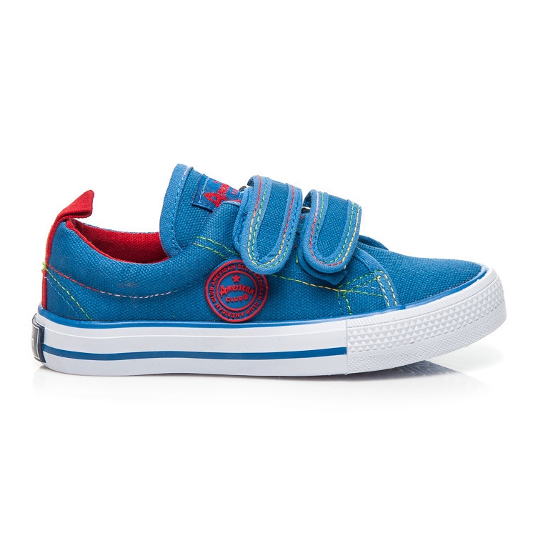 American Club Baskets Velcro Sport bleu