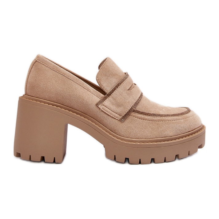 Chaussures à talons épais Feneli beiges pour femmes