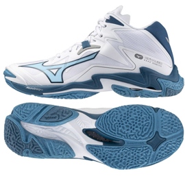 Chaussures de volley-ball Mizuno Wave Lightning Z8 Mid M V1GA240521 blanche