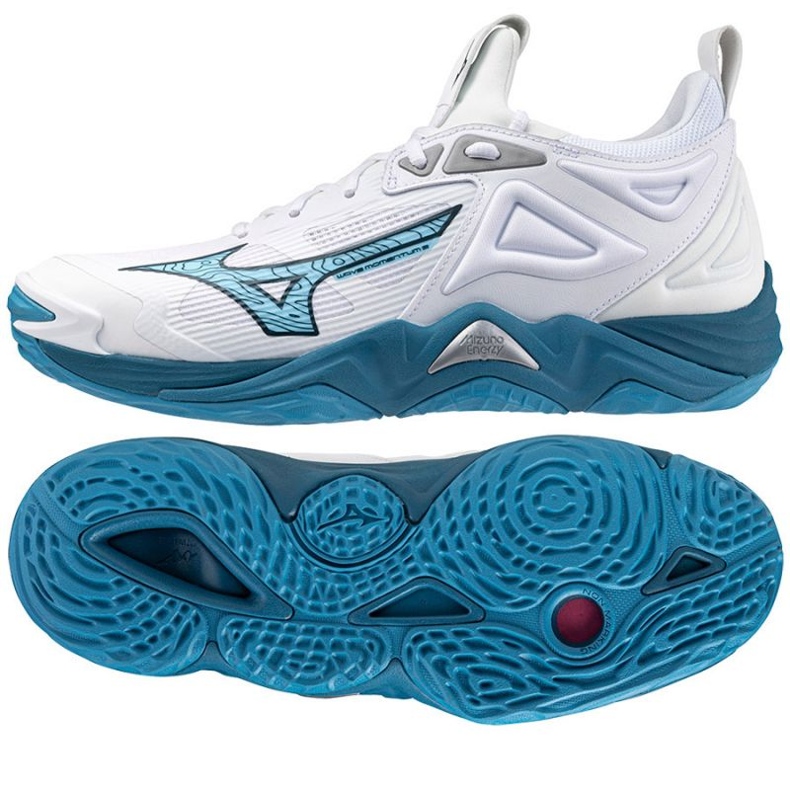 Chaussures de volley-ball Mizuno Wave Momentum 3 M V1GA231221 blanche Chaussures de volley-ball Mizuno Wave Momentum 3 M V1GA231221 blanche