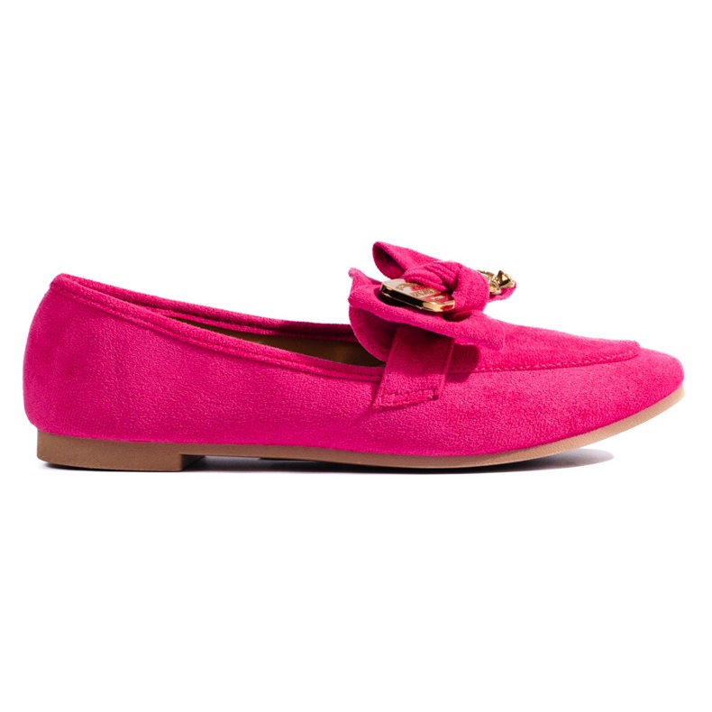 Mocassins femme en daim fuchsia rose
