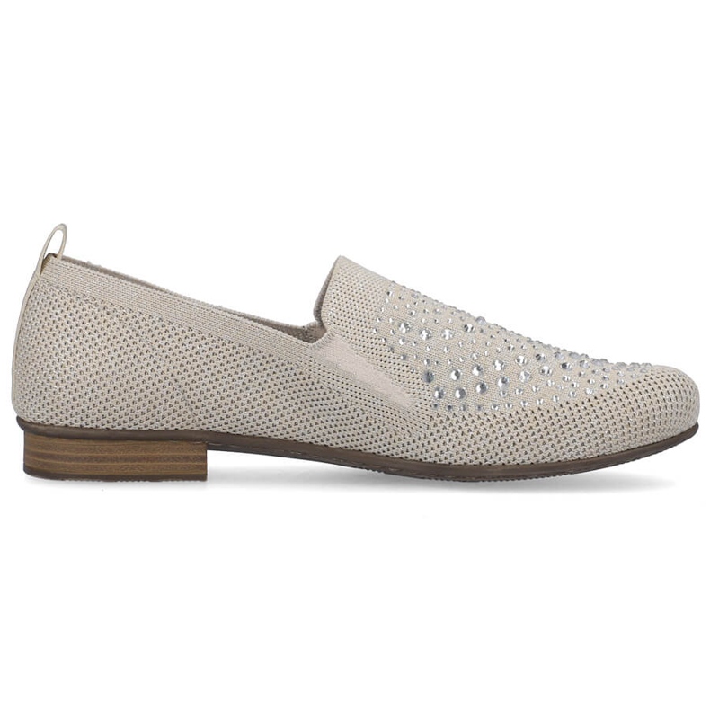 Chaussures à enfiler confortables à talons bas pour femmes Rieker 51989-64 beige Chaussures à enfiler confortables à talons bas pour femmes Rieker 51989-64 beige