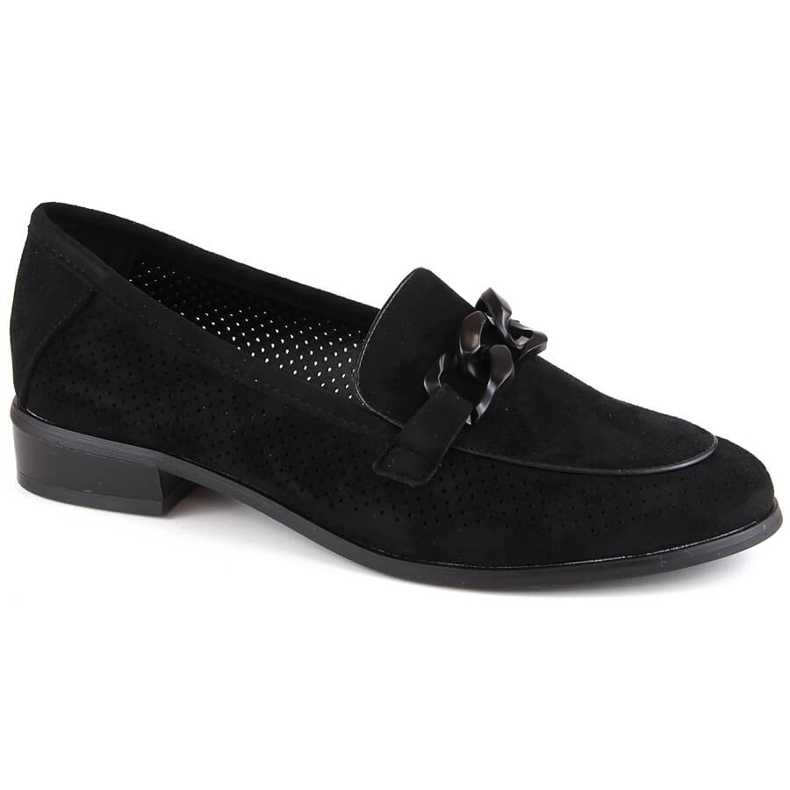 Chaussures à talons femme en daim ajouré, noir Potocki SZ12052 le noir