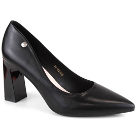 Escarpins femme à talon décoratif, noirs, Vinceza 62106
