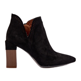 Bottines à talons hauts Vailen noires avec motif ajouré