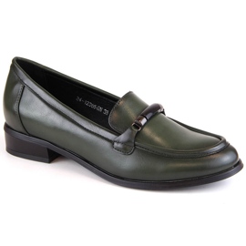 Chaussures à talons bas femme, vertes Potocki SZ12065