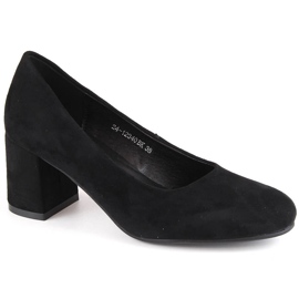 Escarpins à talons femme en daim noir Potocki SZ12340