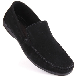 Chaussures homme en cuir suédé, mocassins noirs, T.Sokolski W1401-1