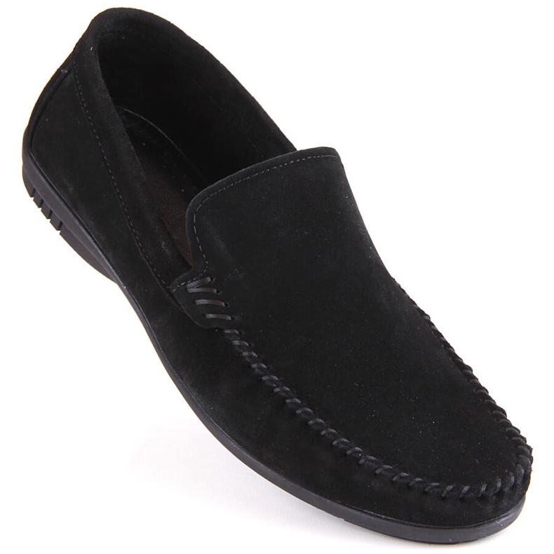Chaussures homme en cuir suédé, mocassins noirs, T.Sokolski W1401-1 le noir