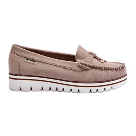 Mocassins à plateforme beiges pour femmes Railav Mocassins à plateforme beiges pour femmes Railav