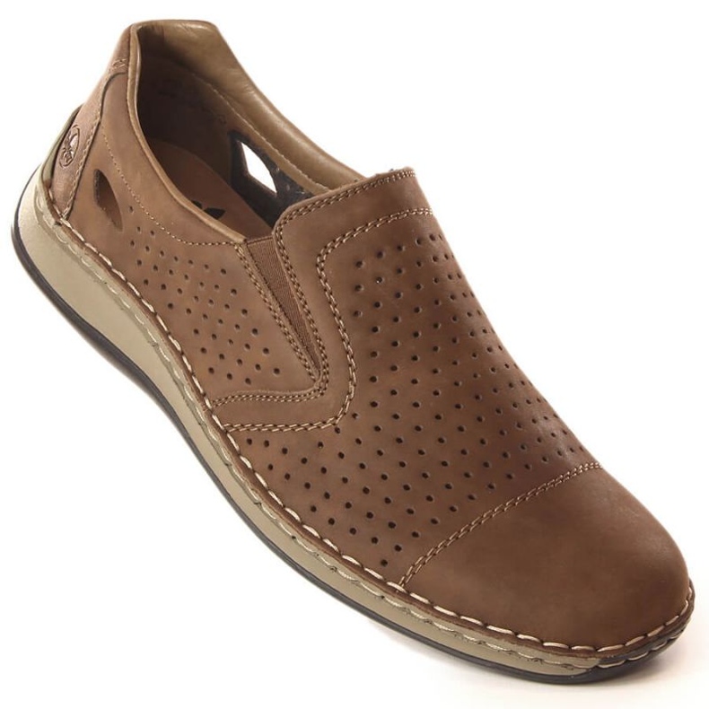 Chaussures ajourées en cuir Rieker M RKR198A marron brun