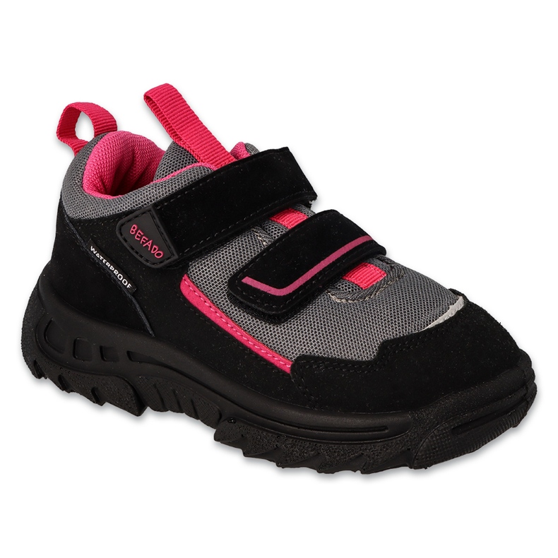 Trek sportif pour enfants Befado, imperméable, avec Velcro 515Y008, noir le noir
