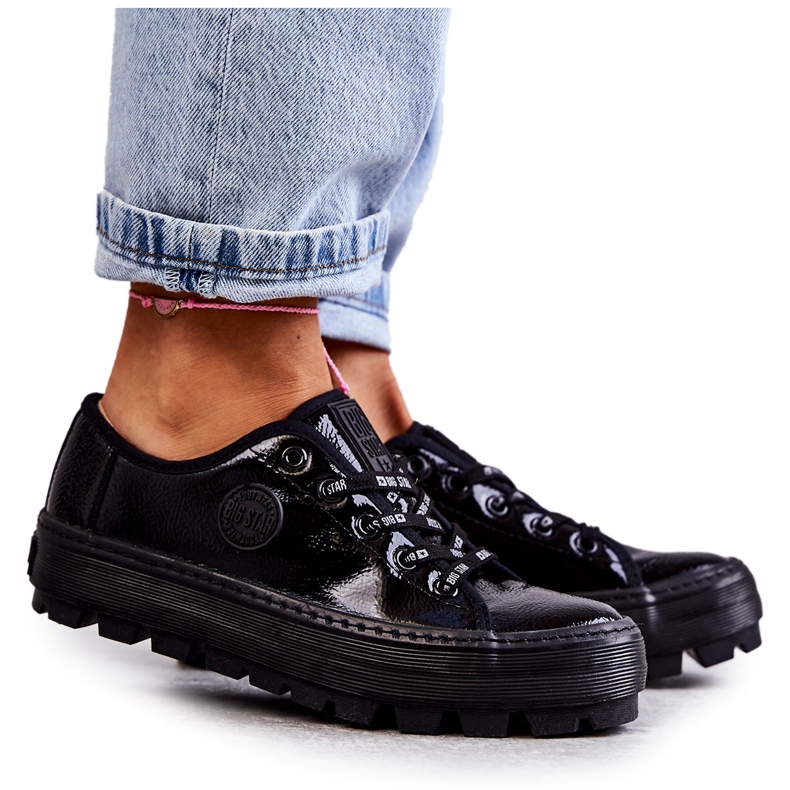 Baskets Laquées à la Mode Big Star KK274044 Noir le noir Baskets Laquées à la Mode Big Star KK274044 Noir le noir