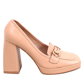 Albers Mocassins nude à talon beige Albers Mocassins nude à talon beige