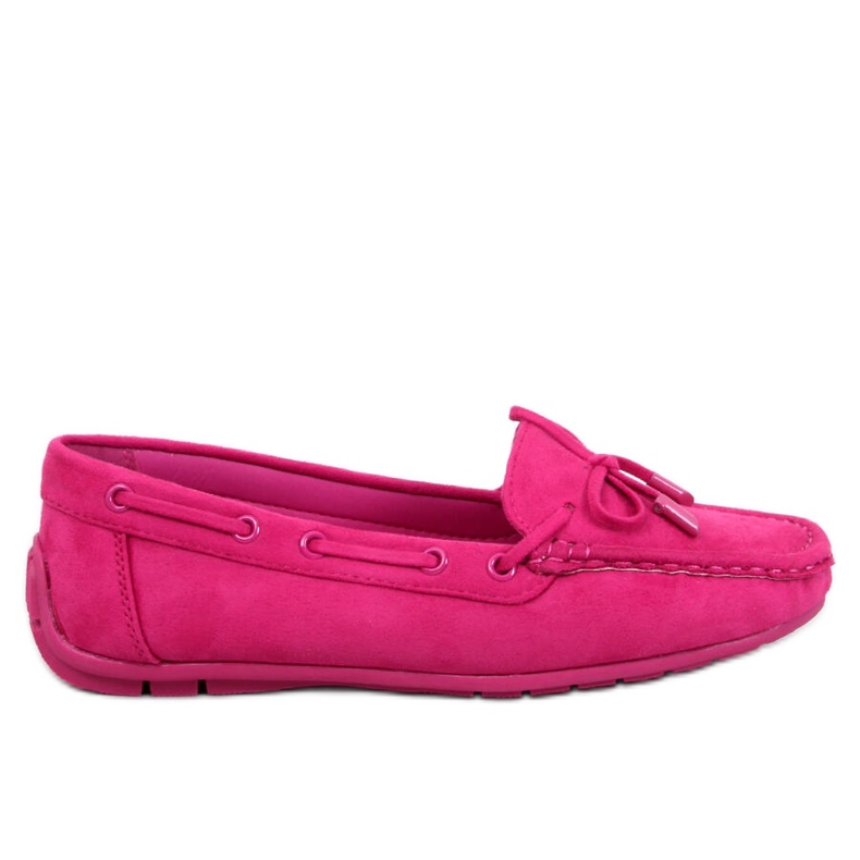 Mocassins Wards en daim fuchsia rose