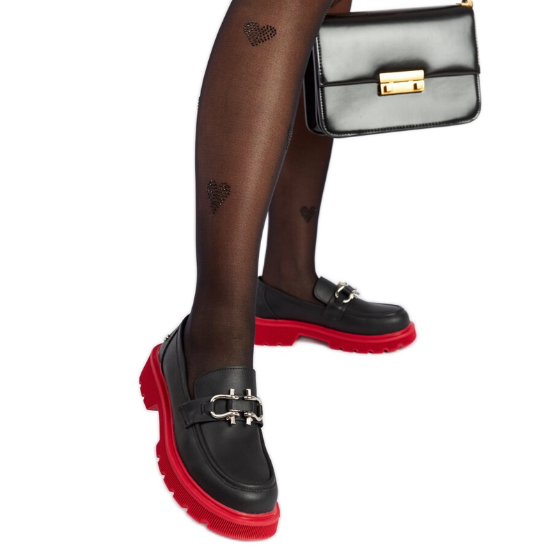Mocassins en cuir noir Goe LL2N4040 le noir