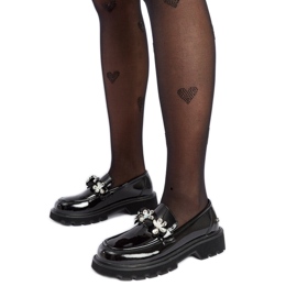 Mocassins en cuir verni noir Goe NN2N4200