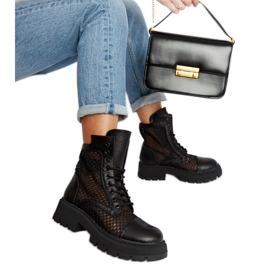 Bottines Waldeck transparentes noires