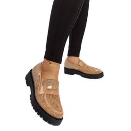 Mocassins marron ornés de strass Newport brun Mocassins marron ornés de strass Newport brun