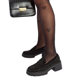 Mocassins noirs à talon Parent massif le noir