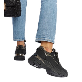 Baskets massives noires avec strass Euclide