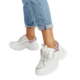 Baskets blanches massives avec strass Euclide