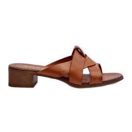 Zazoo 40236 Chaussons en Cuir à Talons Bas pour Femme Marron brun