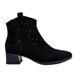 Vinceza Bottines Ajourées Femme Noir Madalina le noir