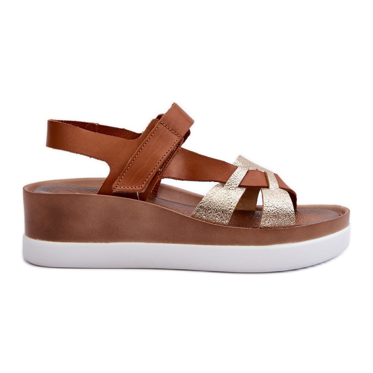 Zazoo 40397 Sandales en cuir pour femme sur la plateforme, marron brun