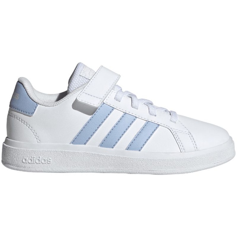 Chaussures Adidas Grand Court Elastic Lace et Top Strap Jr IG4841 blanche Chaussures Adidas Grand Court Elastic Lace et Top Strap Jr IG4841 blanche