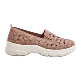 Chaussures ajourées femme, rose Emilei beige
