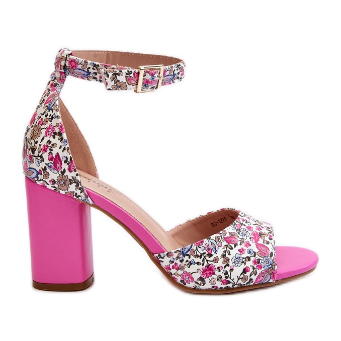 Sandales fuchsia à talons hauts fleuris Vitamella rose