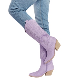 Santiags à talons hauts Sapri violettes