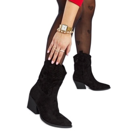 Santiags à talons hauts Taurus ajourées noires le noir