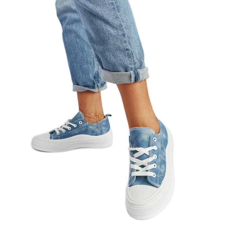 Baskets plateforme Blais bleues