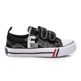 American Club Baskets Velcro amusantes blanc noir