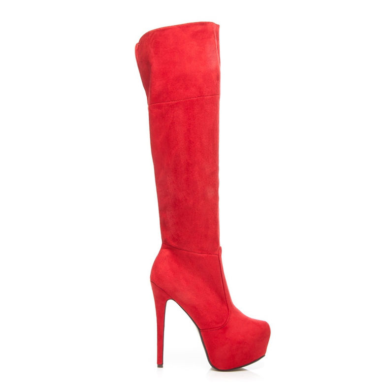 Comer Bottines compensées en daim rouge