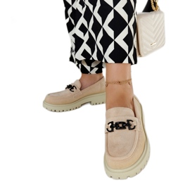 Mocassins en daim beige avec boucle Lyle