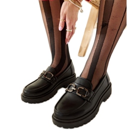 Mocassins à boucles ressorts noirs