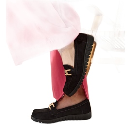 Mocassins en daim noir avec boucle Sardes le noir