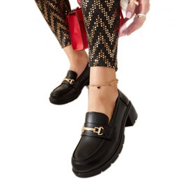 Mocassins Sherie noirs à talons hauts