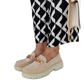 Mocassins en daim beige par Elenor
