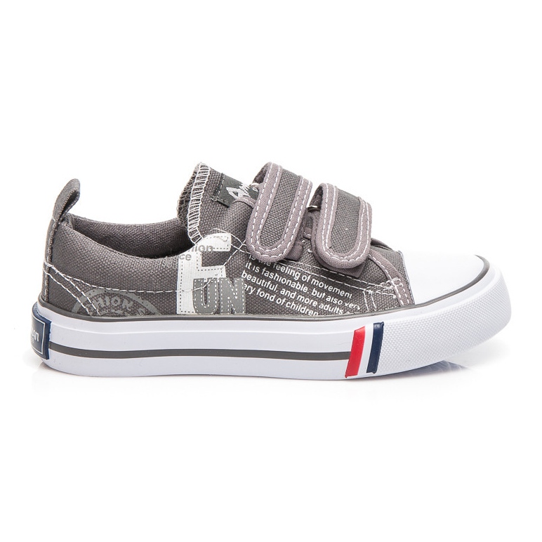 American Club Baskets Velcro amusantes gris